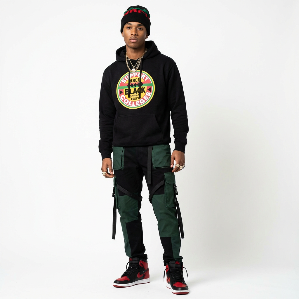 Support Black College Black Diamond Pullover Hoodie