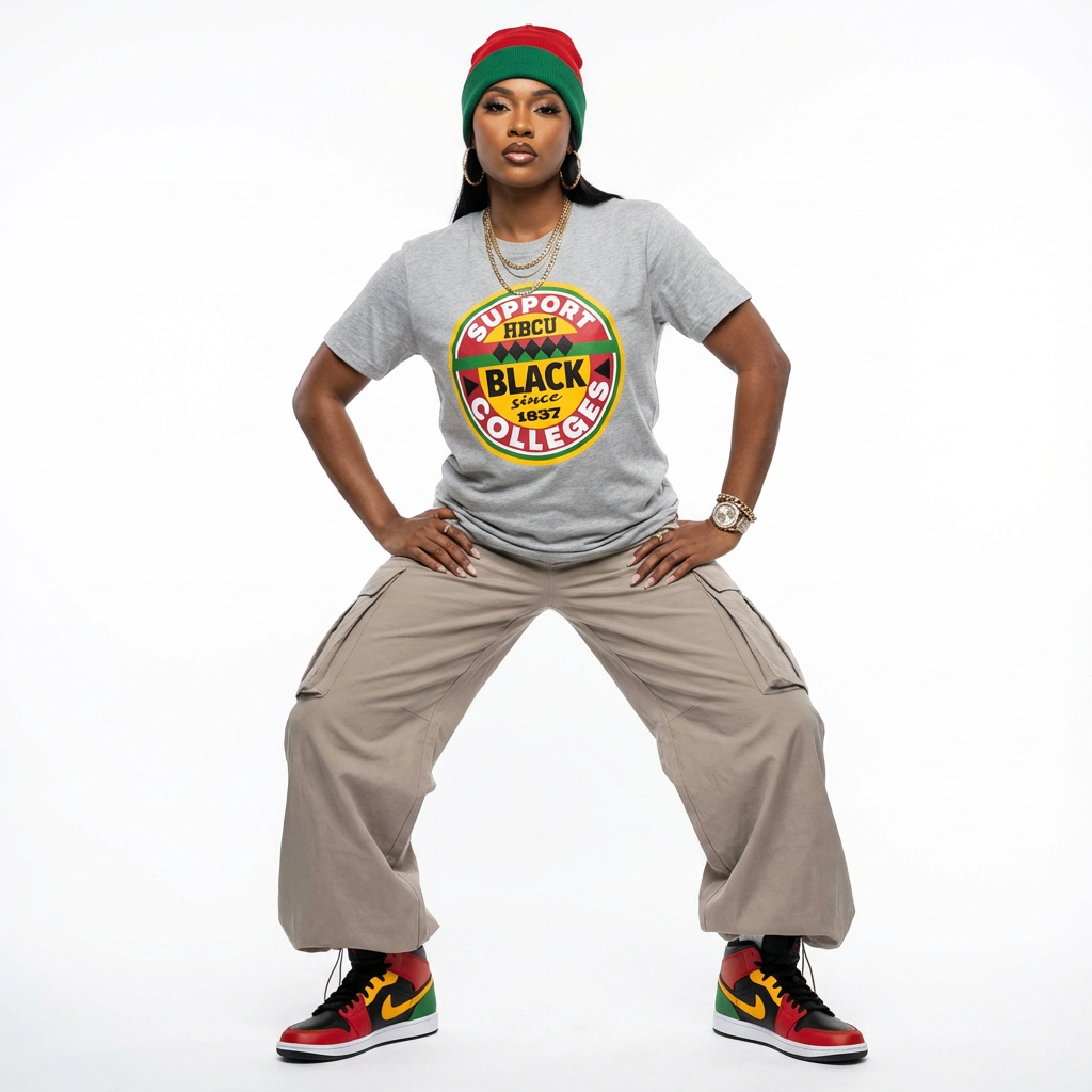 Support Black College Grey Rich T-shirt