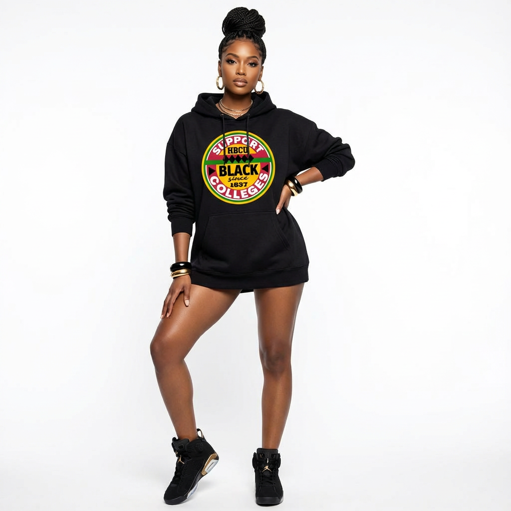 Support Black College Black Diamond Pullover Hoodie