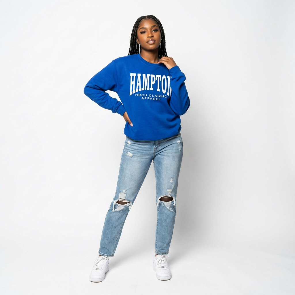 Hampton University HBCU Classic Design Edition 1 Crewneck Sweatshirt