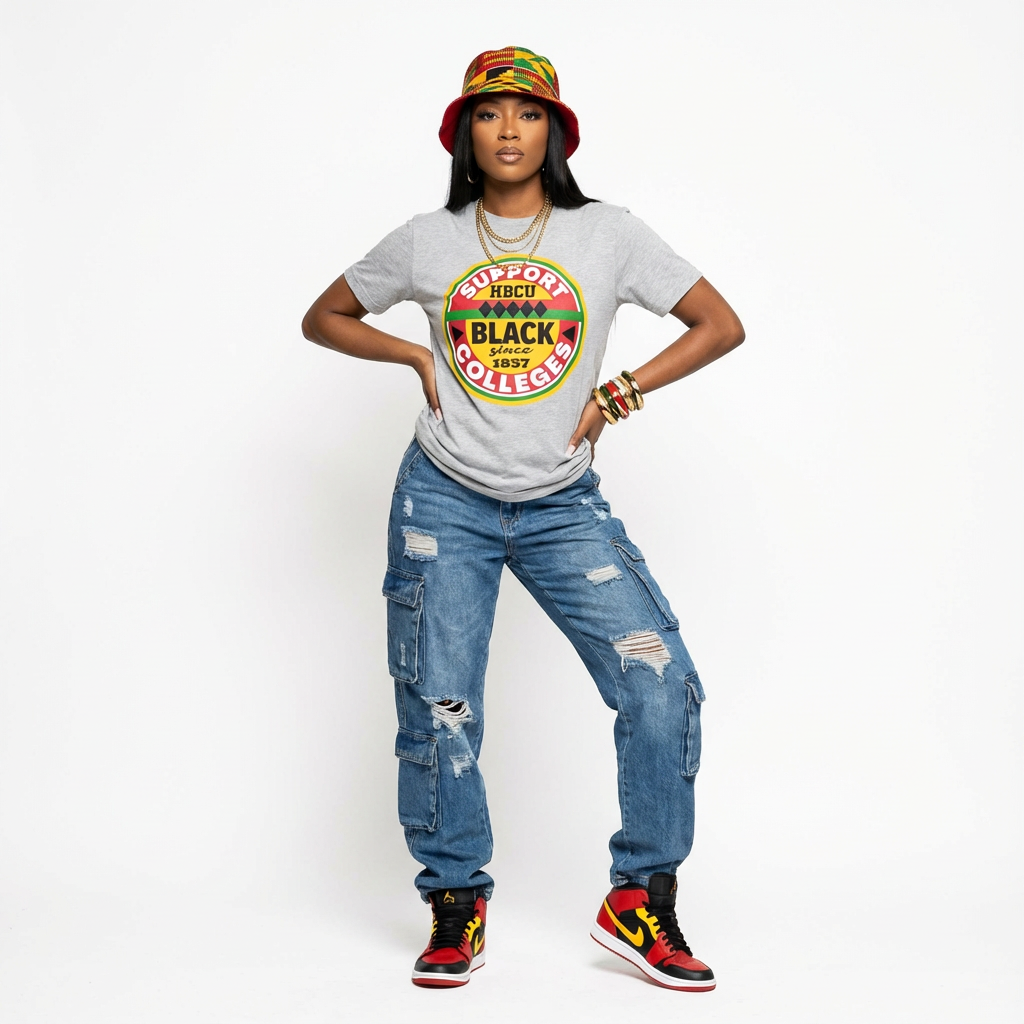 Support Black College Grey Rich T-shirt