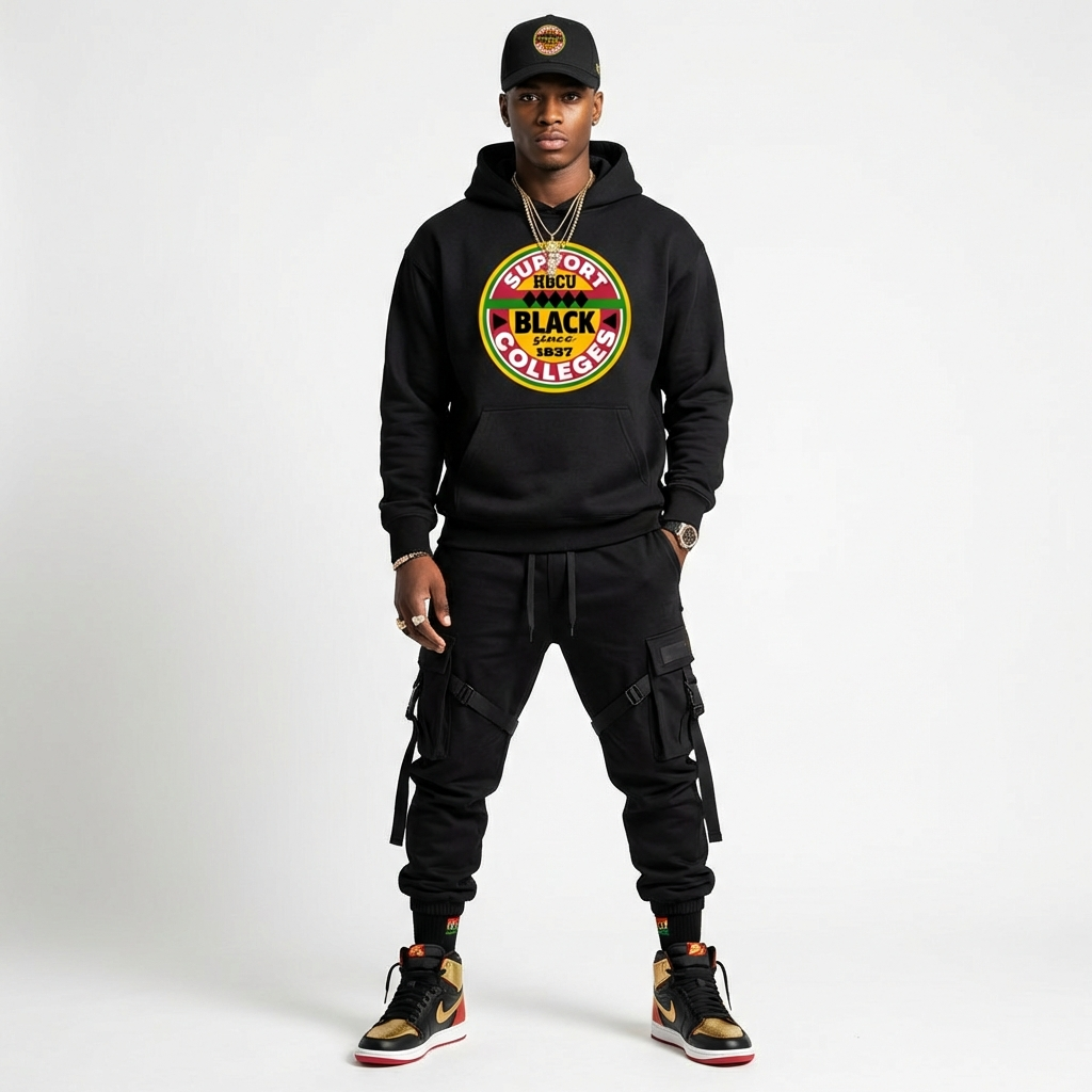 Support Black College Black Diamond Pullover Hoodie